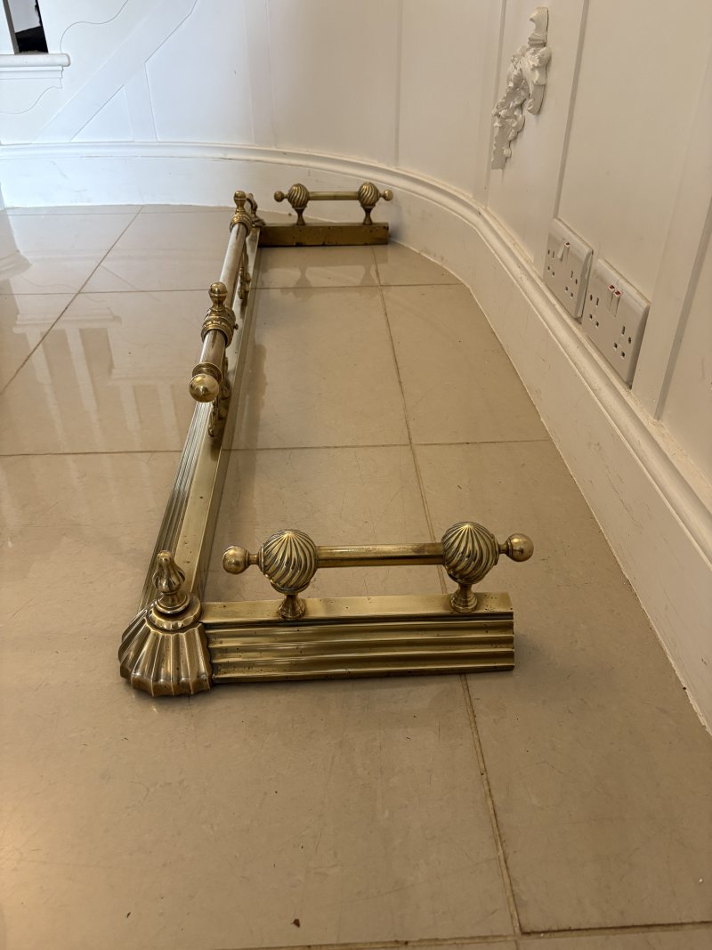 Antique Victorian Brass Fender - Image 11